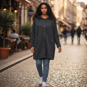 Christian Siriano Green Utility Jacket with Hood 1x